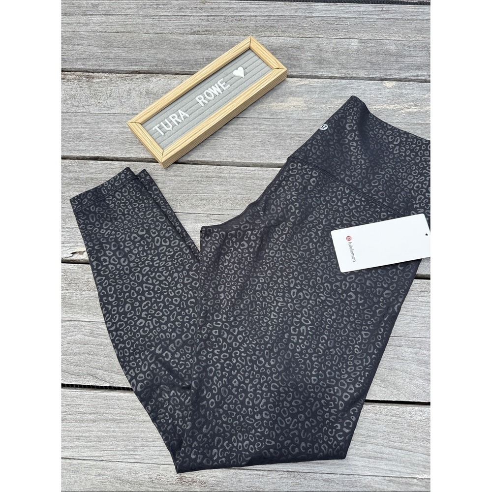Lululemon Align High Rise Pant 28" Black Leopard Print Size 14 NWT
